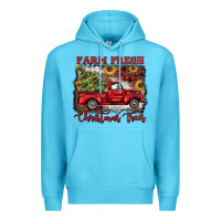 Ocean Blue farm fresh christmas trees Premium Hoodie - BarkalooDesign