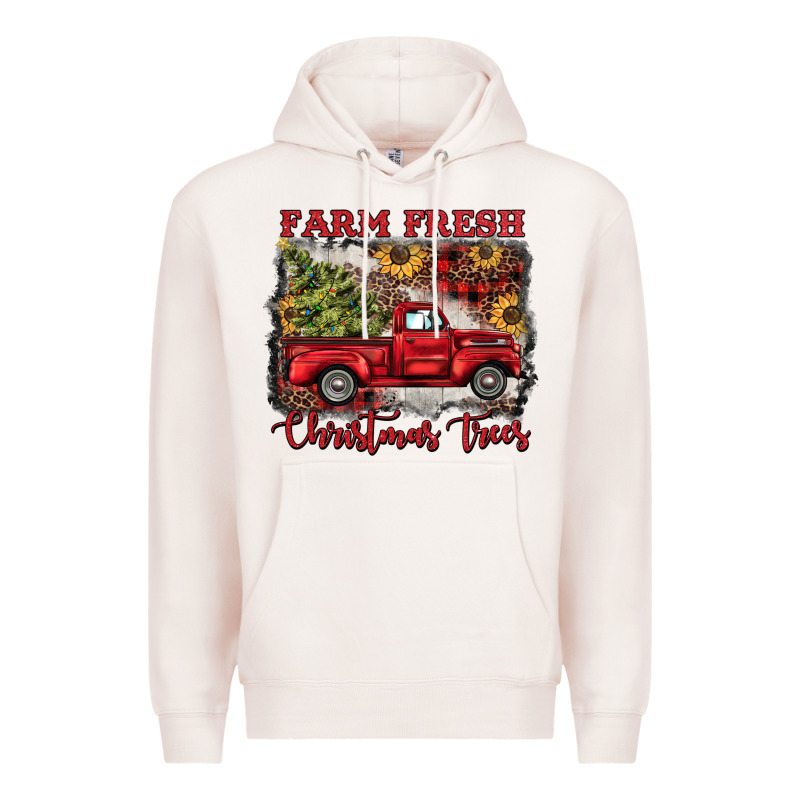 Farm Fresh Christmas Trees Premium Hoodie by BarkalooDesign | Teevron