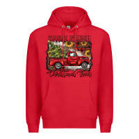 Red farm fresh christmas trees Premium Hoodie - BarkalooDesign