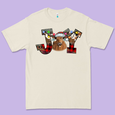 Joy Longhorn Premium Tee Designed By Cowhidedigitalart