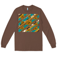 Chestnut leopard cowhide  leather sunflowers Long Sleeve Tee - Artiststas