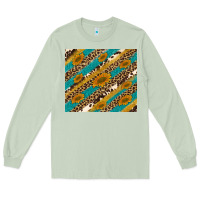 Matcha leopard cowhide  leather sunflowers Long Sleeve Tee - Artiststas