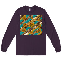 Plum leopard cowhide  leather sunflowers Long Sleeve Tee - Artiststas