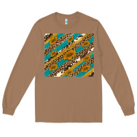 Toasted Coconut leopard cowhide  leather sunflowers Long Sleeve Tee - Artiststas