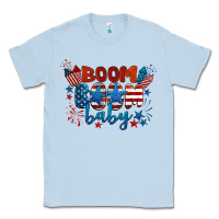 Dusty Blue boom boom baby 4th of july Classic Tee - BarkalooDesign
