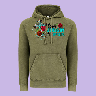 Leave Judgin To Jesus Vintage Hoodie Designed By Barkaloodesign