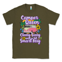 Army Green camp camping camper queen classy sassy and a bit smart assycamper camp Classic Tee - linhVisuals