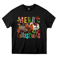 Black Merry christmas chickens Heavy Core Tee - FaDigitalArtStudio