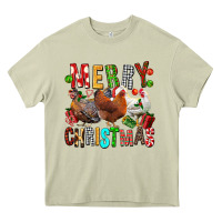 Mossy Merry christmas chickens Heavy Core Tee - FaDigitalArtStudio