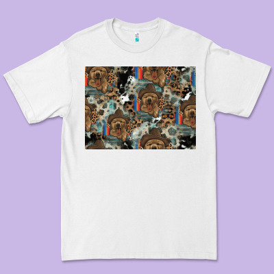 Dog Pattern Premium Tee Designed By Cowhidedigitalart