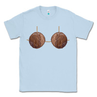 Dusty Blue coconut bra easy adult halloween tiki party costume t shirt Classic Tee - linhVisuals