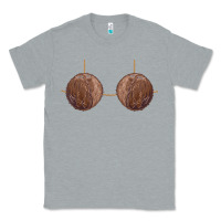 Heather Grey coconut bra easy adult halloween tiki party costume t shirt Classic Tee - linhVisuals