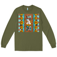 Army Green goat family mom sunflowers serape leopard cowhide tumbler Long Sleeve Tee - Artiststas