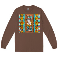 Chestnut goat family mom sunflowers serape leopard cowhide tumbler Long Sleeve Tee - Artiststas