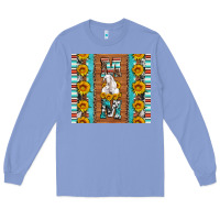Colony Blue goat family mom sunflowers serape leopard cowhide tumbler Long Sleeve Tee - Artiststas