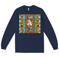 Navy goat family mom sunflowers serape leopard cowhide tumbler Long Sleeve Tee - Artiststas