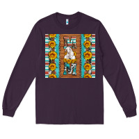 Plum goat family mom sunflowers serape leopard cowhide tumbler Long Sleeve Tee - Artiststas