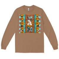 Toasted Coconut goat family mom sunflowers serape leopard cowhide tumbler Long Sleeve Tee - Artiststas