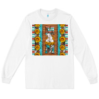 White goat family mom sunflowers serape leopard cowhide tumbler Long Sleeve Tee - Artiststas