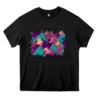 Black halloween trees and turquoise glitter background Heavy Core Tee - BundleAndBundleShop