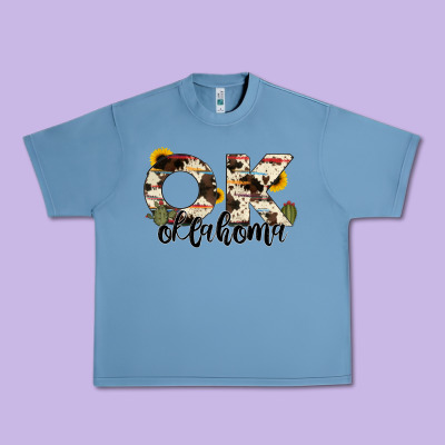 Oklahoma State Cowhide Serape Cactus Urban Heavy Tee Designed By Ranaportraitstore