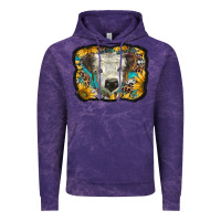 Cloud Purple white scottish calf with sunflowers western  background Vintage Hoodie - BarkalooDesign