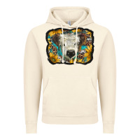 Vintage Artic white scottish calf with sunflowers western  background Vintage Hoodie - BarkalooDesign