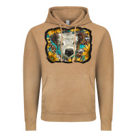 Vintage Camel white scottish calf with sunflowers western  background Vintage Hoodie - BarkalooDesign