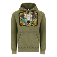 Vintage Olive white scottish calf with sunflowers western  background Vintage Hoodie - BarkalooDesign