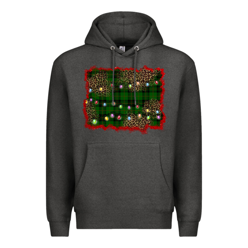 Christmas Green Plaid Background Premium Hoodie by BarkalooDesign | Teevron