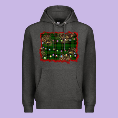 Christmas Green Plaid Background Premium Hoodie Designed By Barkaloodesign