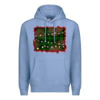 Colony Blue christmas green plaid background Premium Hoodie - BarkalooDesign