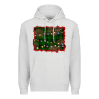 Dove Grey christmas green plaid background Premium Hoodie - BarkalooDesign