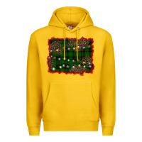 Lemon christmas green plaid background Premium Hoodie - BarkalooDesign