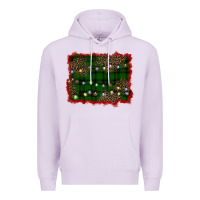 Lilac christmas green plaid background Premium Hoodie - BarkalooDesign