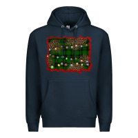 Navy christmas green plaid background Premium Hoodie - BarkalooDesign