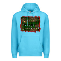 Ocean Blue christmas green plaid background Premium Hoodie - BarkalooDesign