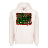 Pale Pink christmas green plaid background Premium Hoodie - BarkalooDesign