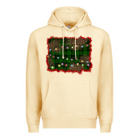 Pina Colada christmas green plaid background Premium Hoodie - BarkalooDesign