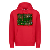 Red christmas green plaid background Premium Hoodie - BarkalooDesign