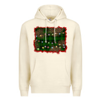 Sandshell christmas green plaid background Premium Hoodie - BarkalooDesign