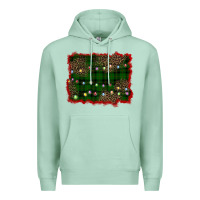 Seafoam christmas green plaid background Premium Hoodie - BarkalooDesign