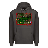 Smoke christmas green plaid background Premium Hoodie - BarkalooDesign