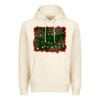 Tofu christmas green plaid background Premium Hoodie - BarkalooDesign