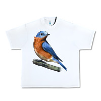 White Eastern Bluebird Urban Heavy Tee - LillyAllenDesigns