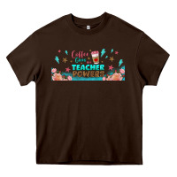 Chocolate Brown coffe gives me teacher powers libbey glass Heavy Core Tee - BundleAndBundleShop