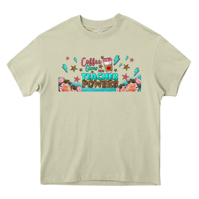 Coffe Gives Me Teacher Powers Libbey Glass Heavy Core Tee by BundleAndBundleShop | Teevron