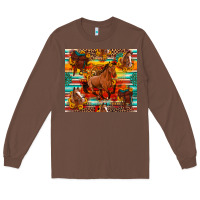 Chestnut galloping horse serape sunflowers turquoise and saddles Long Sleeve Tee - Artiststas