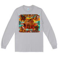 Galloping Horse Serape Sunflowers Turquoise And Saddles Long Sleeve Tee | Teevron