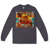 Smoke galloping horse serape sunflowers turquoise and saddles Long Sleeve Tee - Artiststas